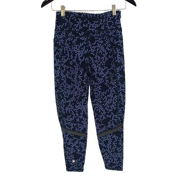 Sweaty Betty Womens Geo Print Zero Gravity 7/8 Hi-Rise Leggings Blue Black Small - Picture 4 of 10